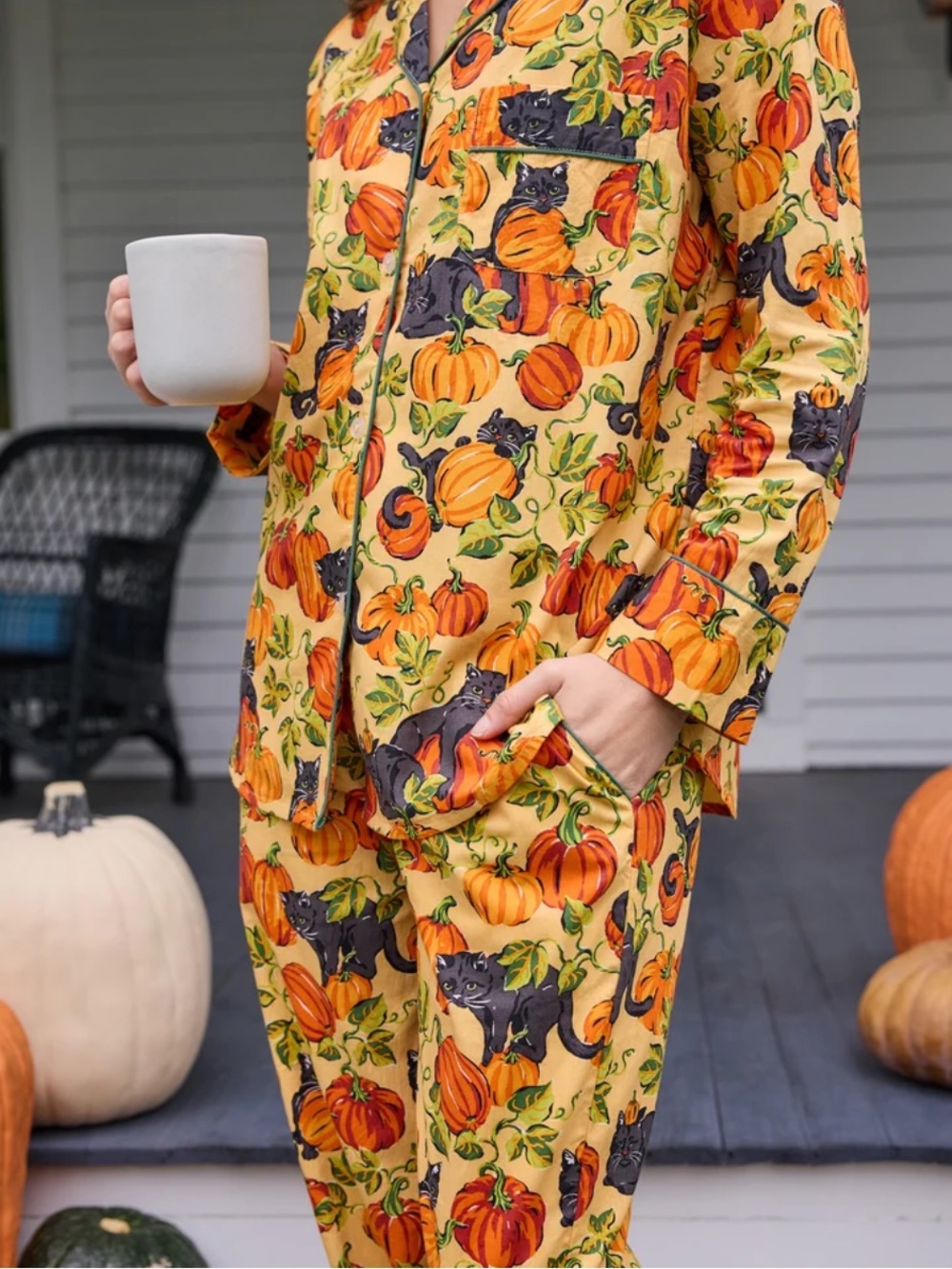 Printfresh long pj set in pumpkin prowl